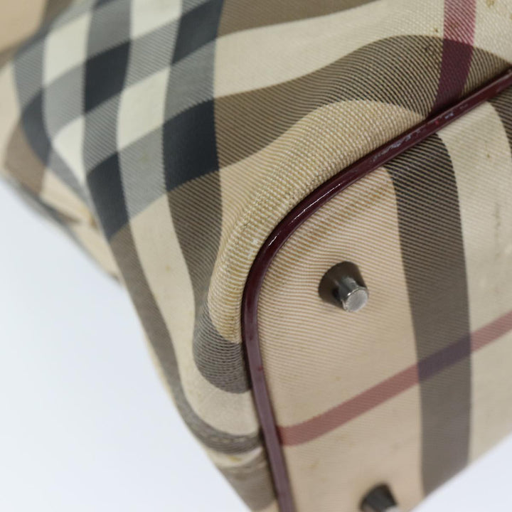 Burberry Nova Check Shoulder Bag Coated Canvas Beige Auth yk12191