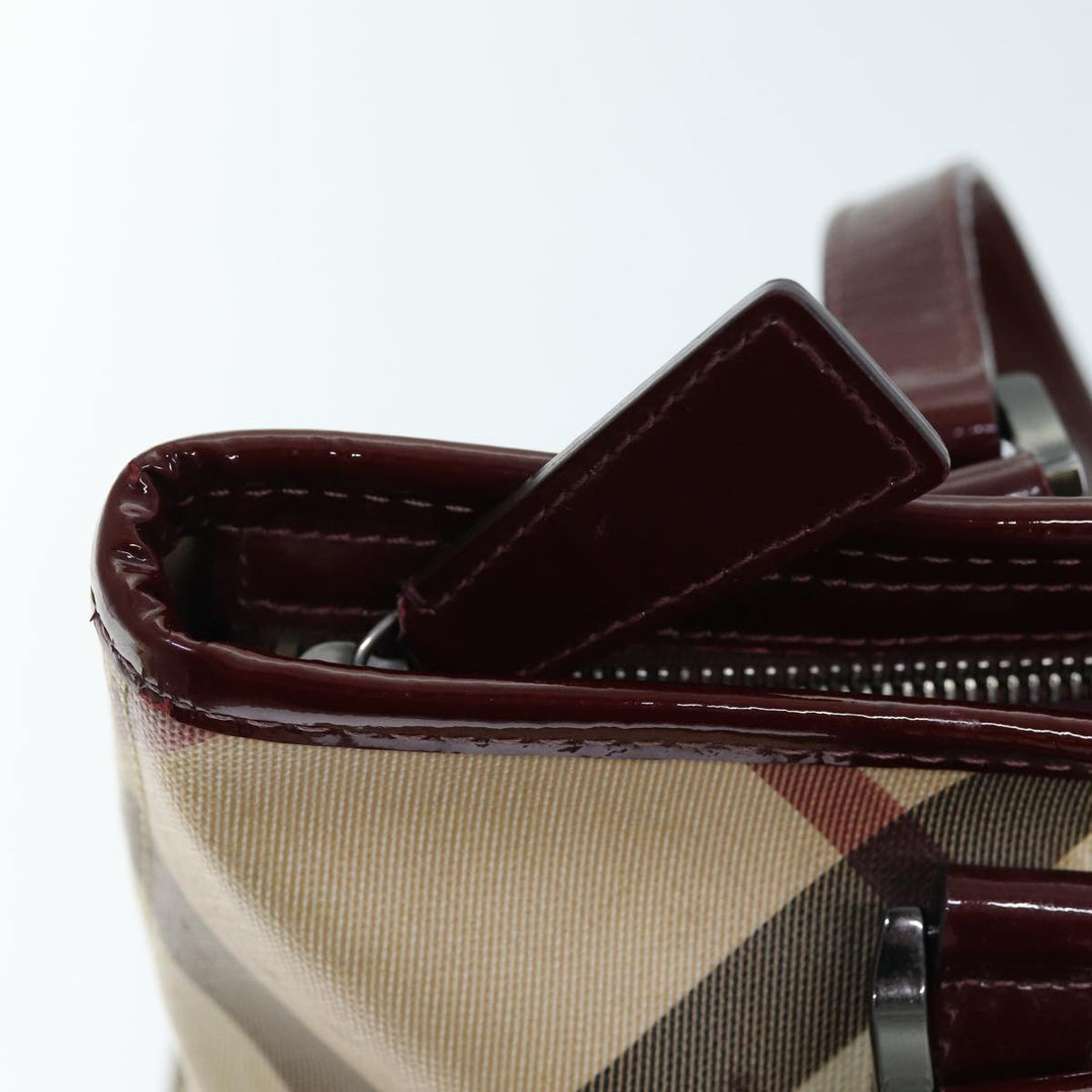 Burberry Nova Check Shoulder Bag Coated Canvas Beige Auth yk12191