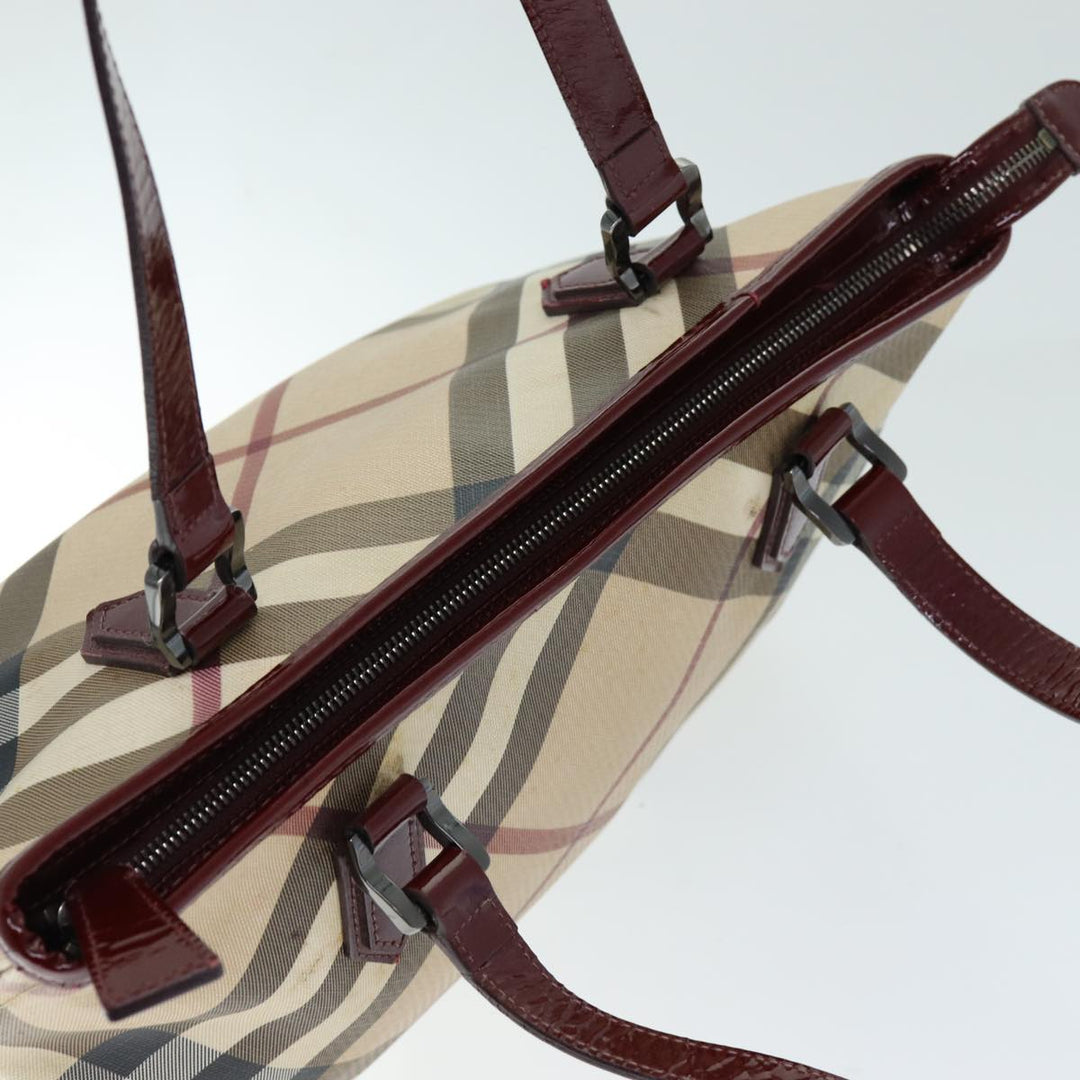 Burberry Nova Check Shoulder Bag Coated Canvas Beige Auth yk12191