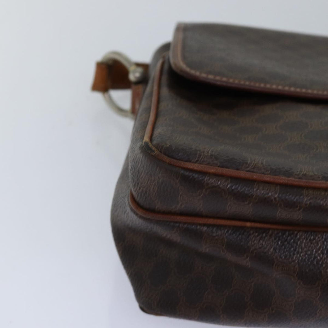 Celine Macadam Canvas Shoulder Bag PVC Brown Auth yk12235
