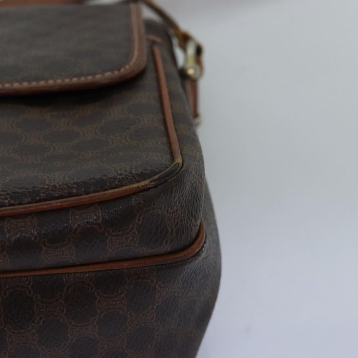 Celine Macadam Canvas Shoulder Bag PVC Brown Auth yk12235