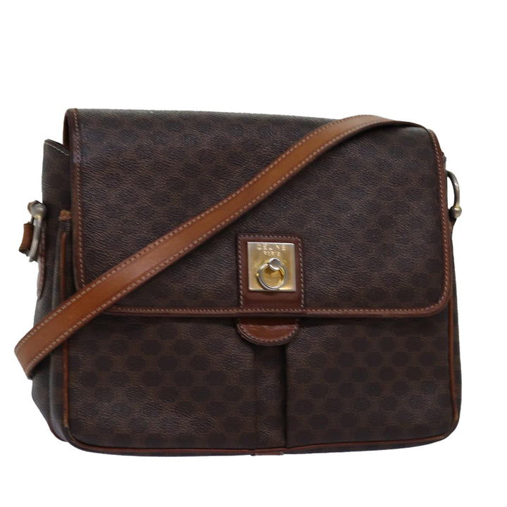 Celine Macadam Canvas Shoulder Bag PVC Brown Auth yk12235