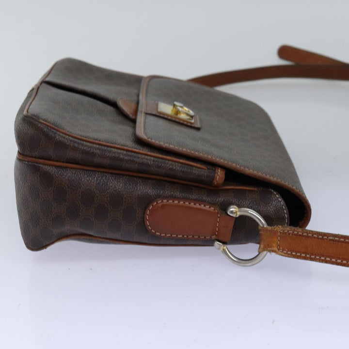 Celine Macadam Canvas Shoulder Bag PVC Brown Auth yk12235