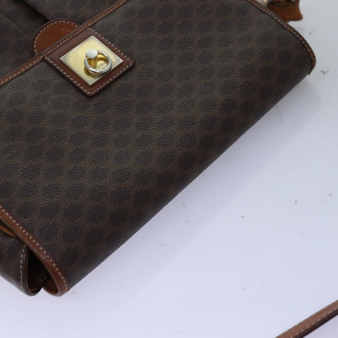 Celine Macadam Canvas Shoulder Bag PVC Brown Auth yk12235