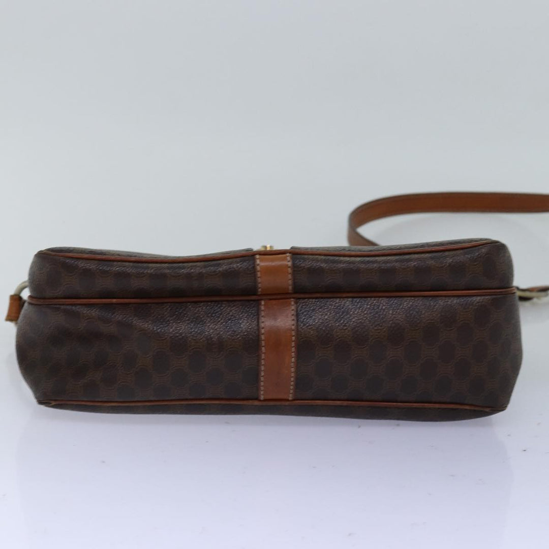 Celine Macadam Canvas Shoulder Bag PVC Brown Auth yk12235