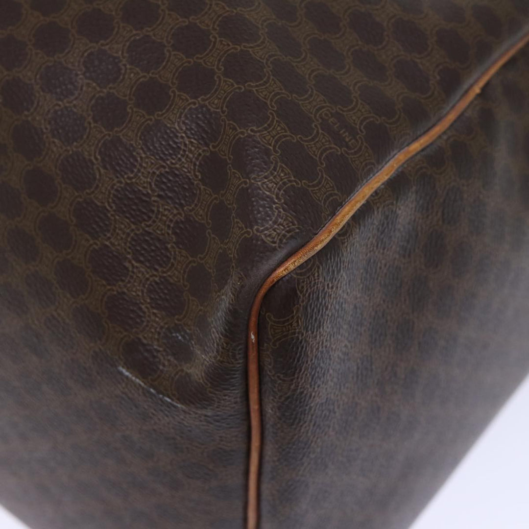 Celine Macadam Canvas Boston Bag PVC Brown 12245