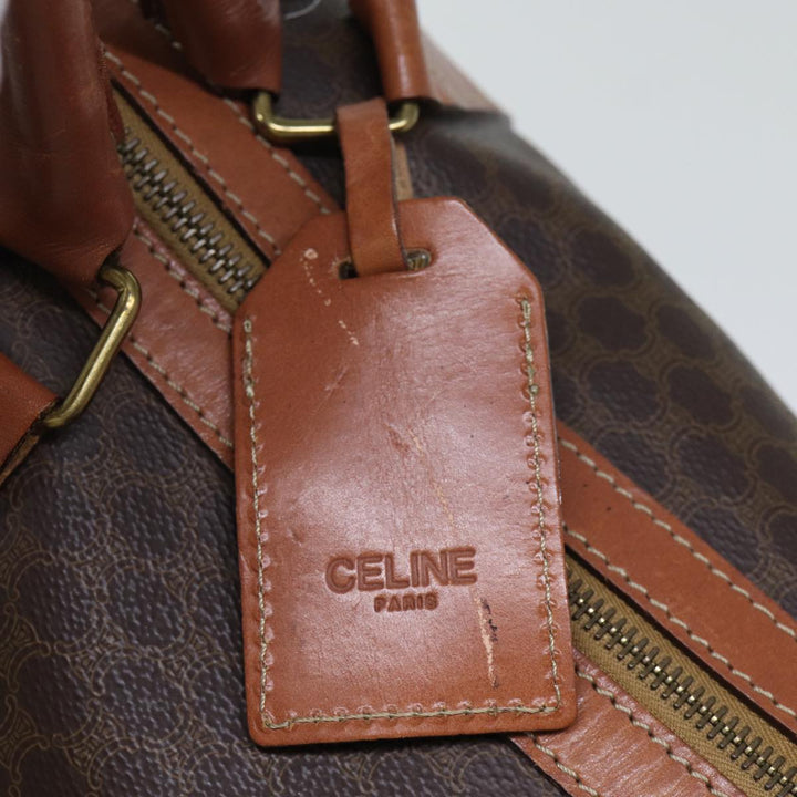 Celine Macadam Canvas Boston Bag PVC Brown 12245