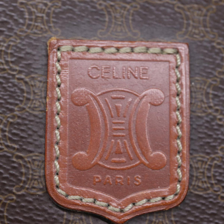 Celine Macadam Canvas Boston Bag PVC Brown 12245