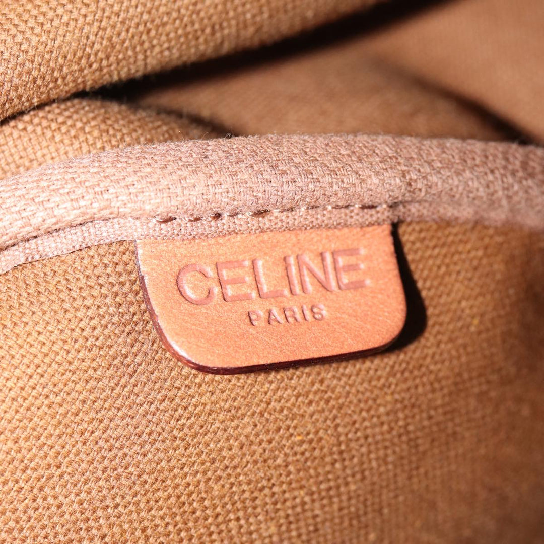 Celine Macadam Canvas Boston Bag PVC Brown 12245