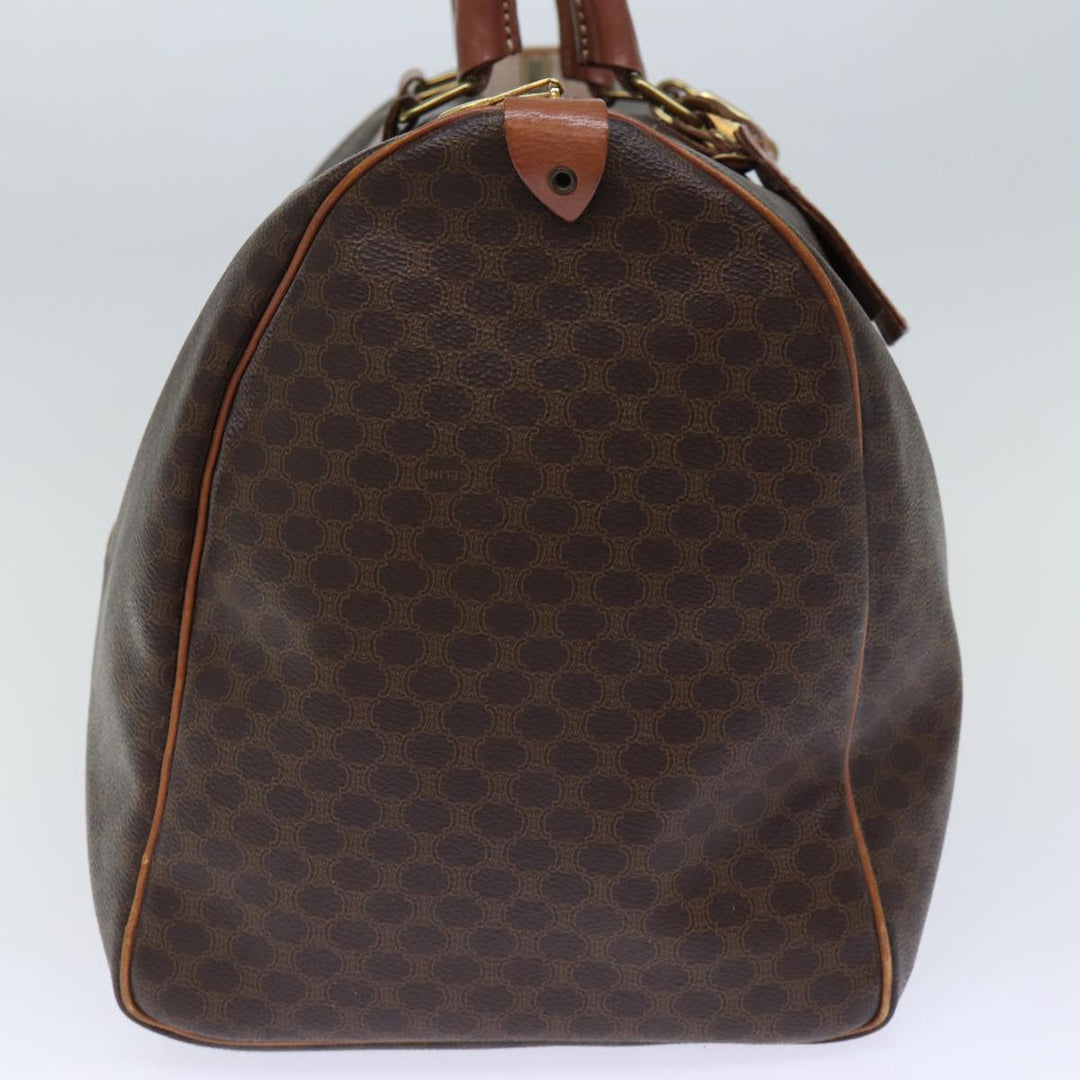 Celine Macadam Canvas Boston Bag PVC Brown 12245