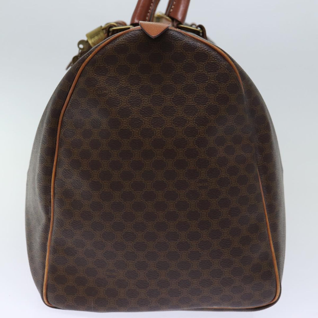 Celine Macadam Canvas Boston Bag PVC Brown 12245