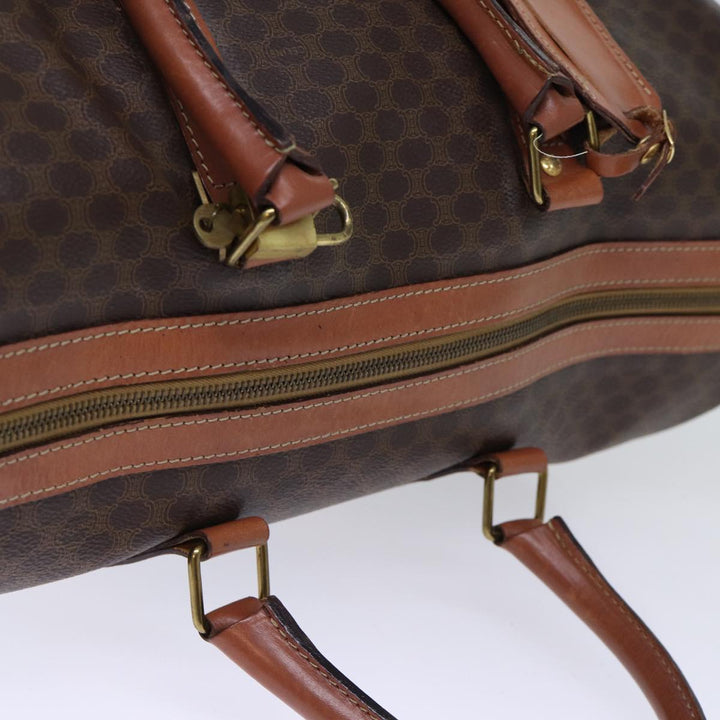 Celine Macadam Canvas Boston Bag PVC Brown 12245