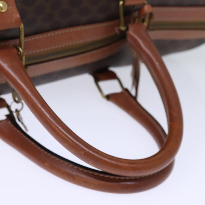 Celine Macadam Canvas Boston Bag PVC Brown 12245