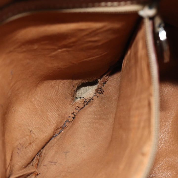 Celine Macadam Canvas Shoulder Bag PVC Leather 2Set Brown 12251