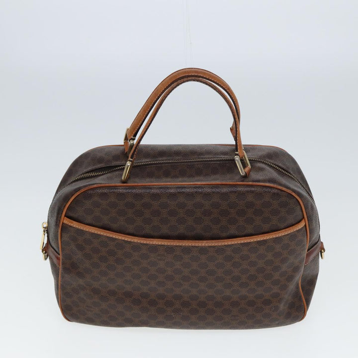 Celine Macadam Canvas Shoulder Bag PVC Leather 2Set Brown 12251