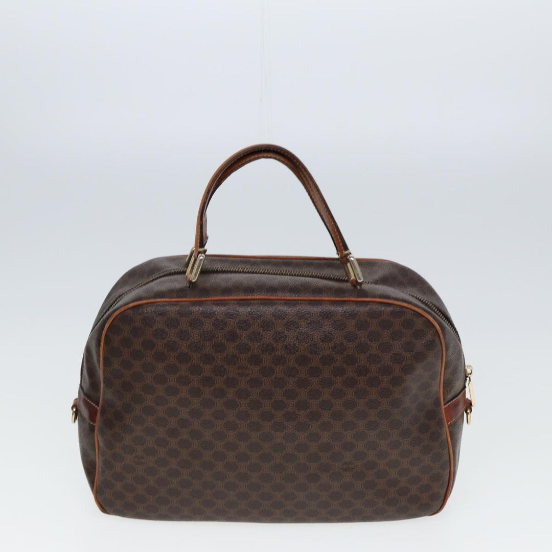 Celine Macadam Canvas Shoulder Bag PVC Leather 2Set Brown 12251