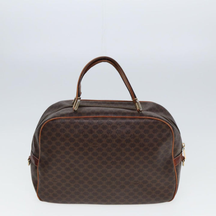 Celine Macadam Canvas Shoulder Bag PVC Leather 2Set Brown 12251