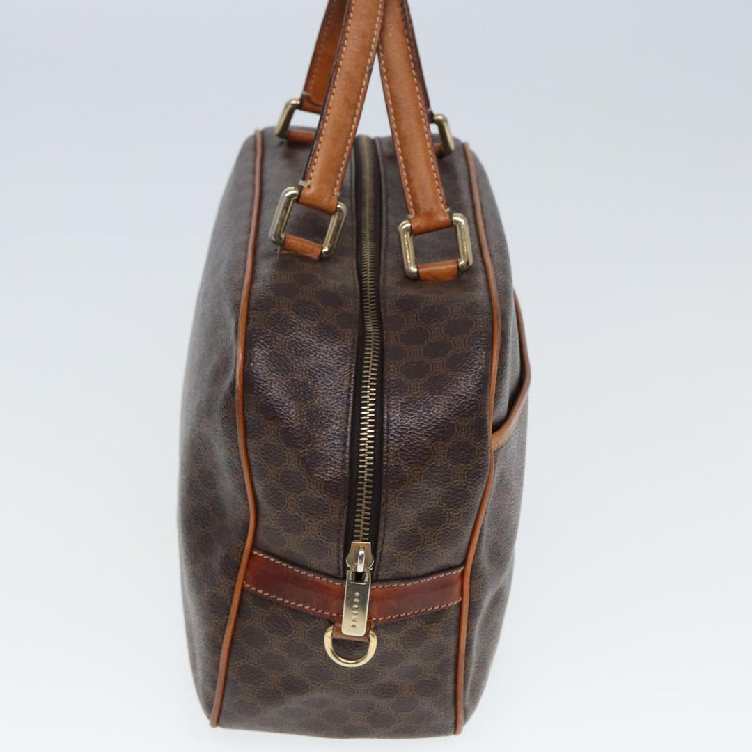 Celine Macadam Canvas Shoulder Bag PVC Leather 2Set Brown 12251