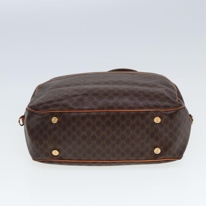 Celine Macadam Canvas Shoulder Bag PVC Leather 2Set Brown 12251