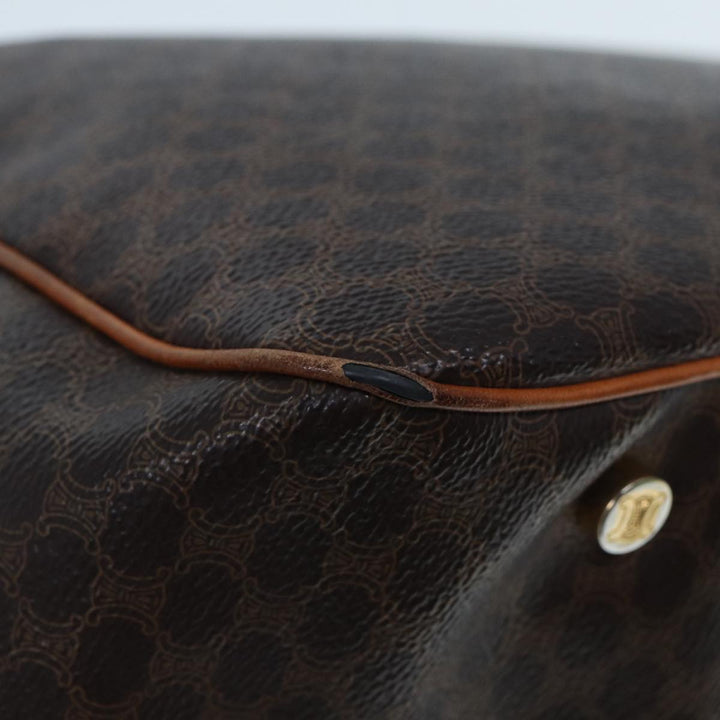 Celine Macadam Canvas Shoulder Bag PVC Leather 2Set Brown 12251