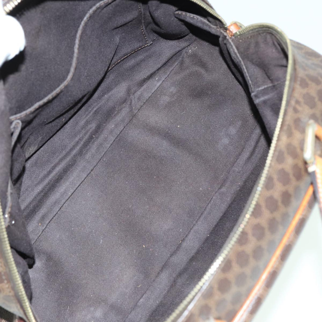 Celine Macadam Canvas Shoulder Bag PVC Leather 2Set Brown 12251
