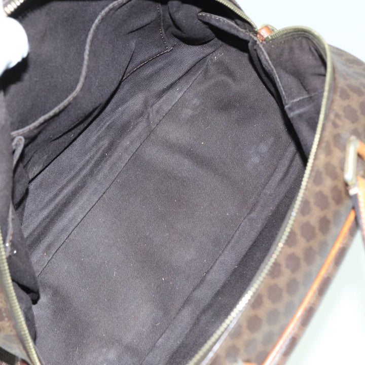 Celine Macadam Canvas Shoulder Bag PVC Leather 2Set Brown 12251