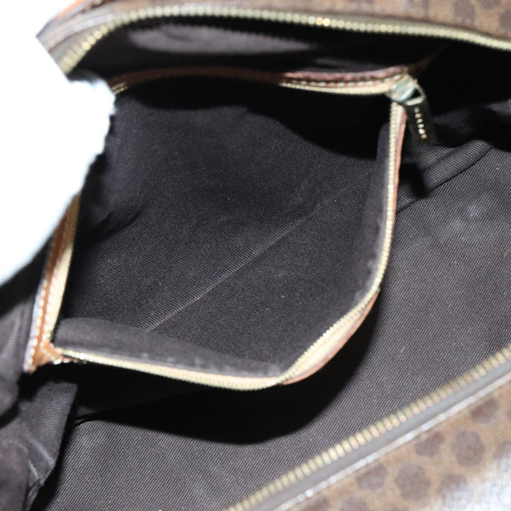 Celine Macadam Canvas Shoulder Bag PVC Leather 2Set Brown 12251
