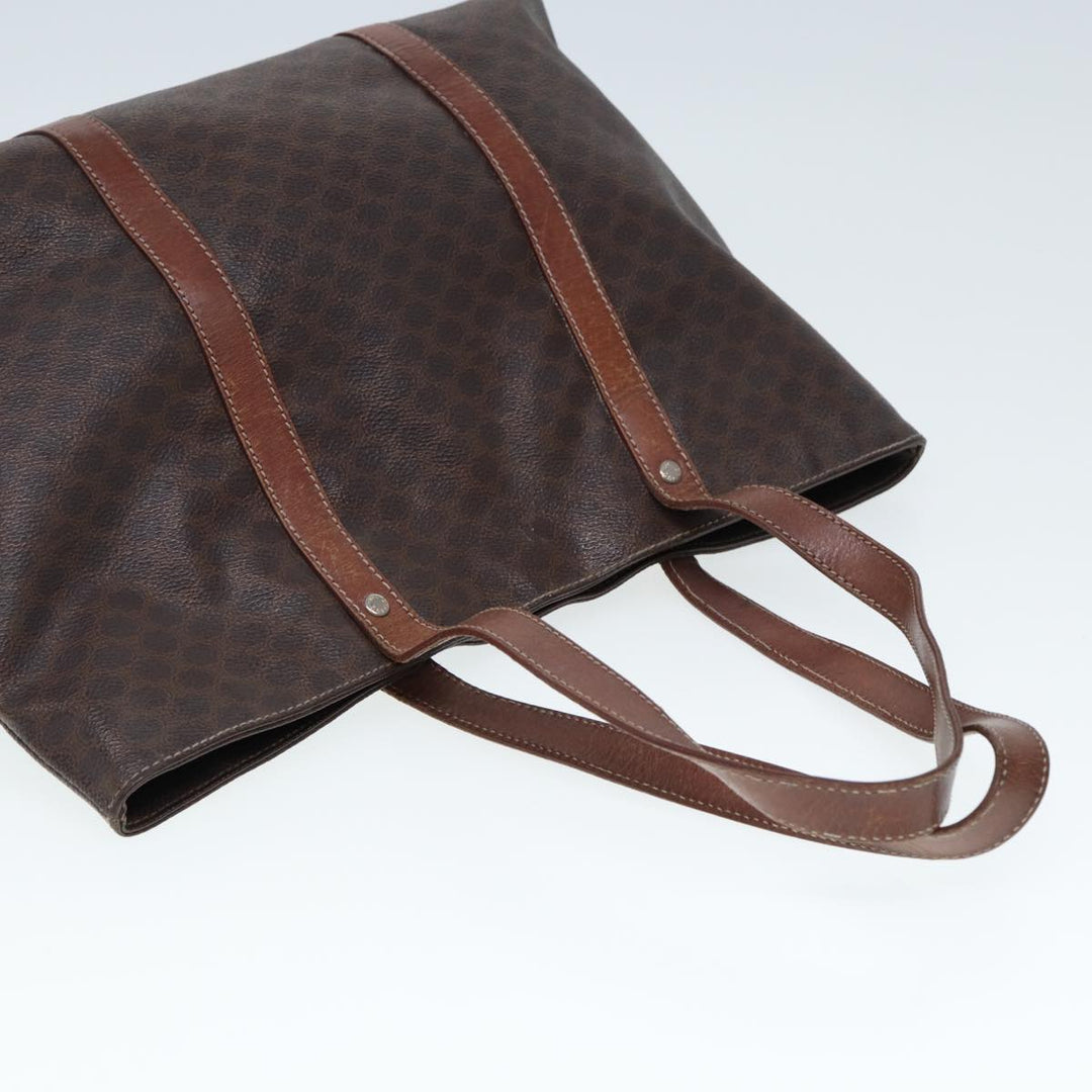 Celine Macadam Canvas Shoulder Bag PVC Leather 2Set Brown 12251