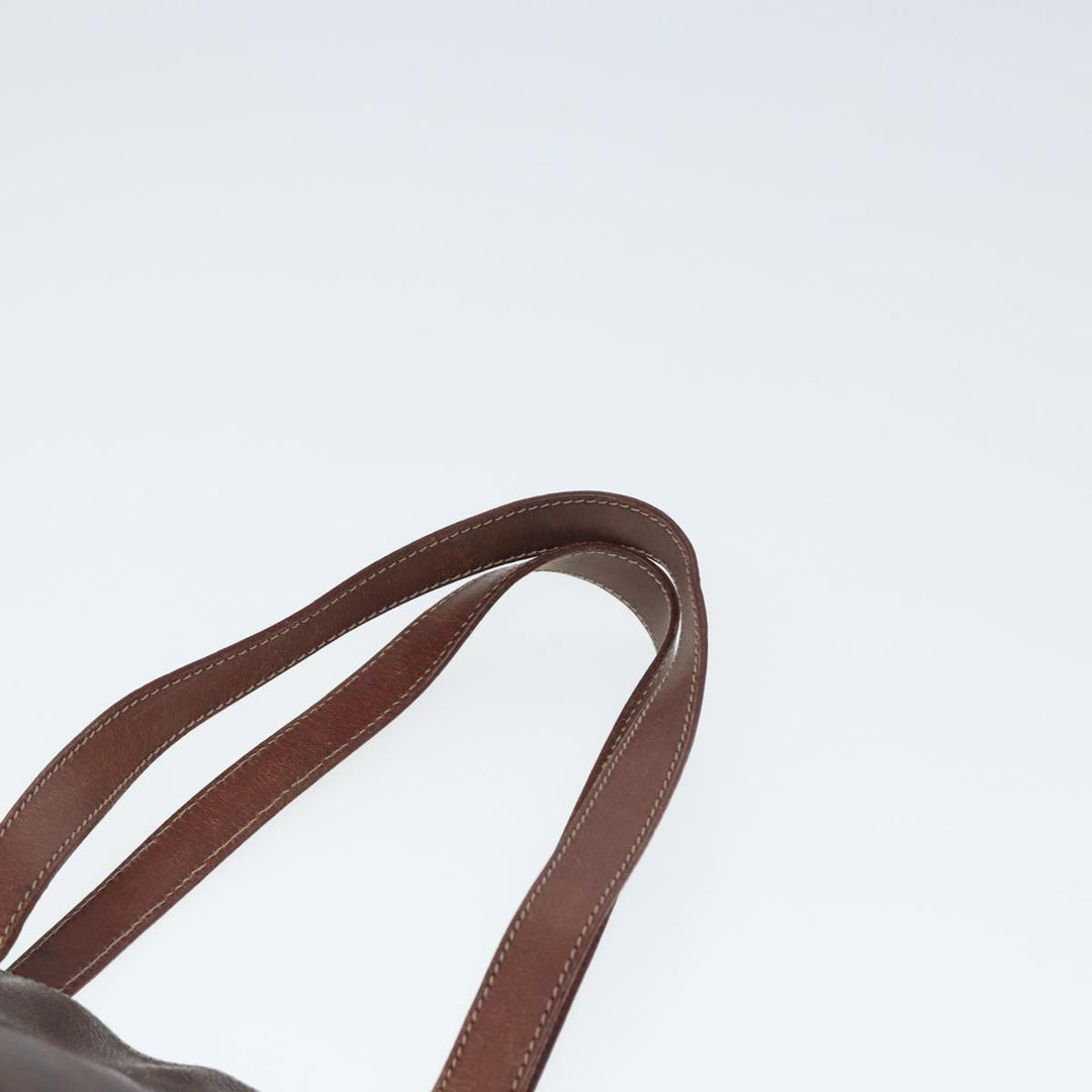 Celine Macadam Canvas Shoulder Bag PVC Leather 2Set Brown 12251