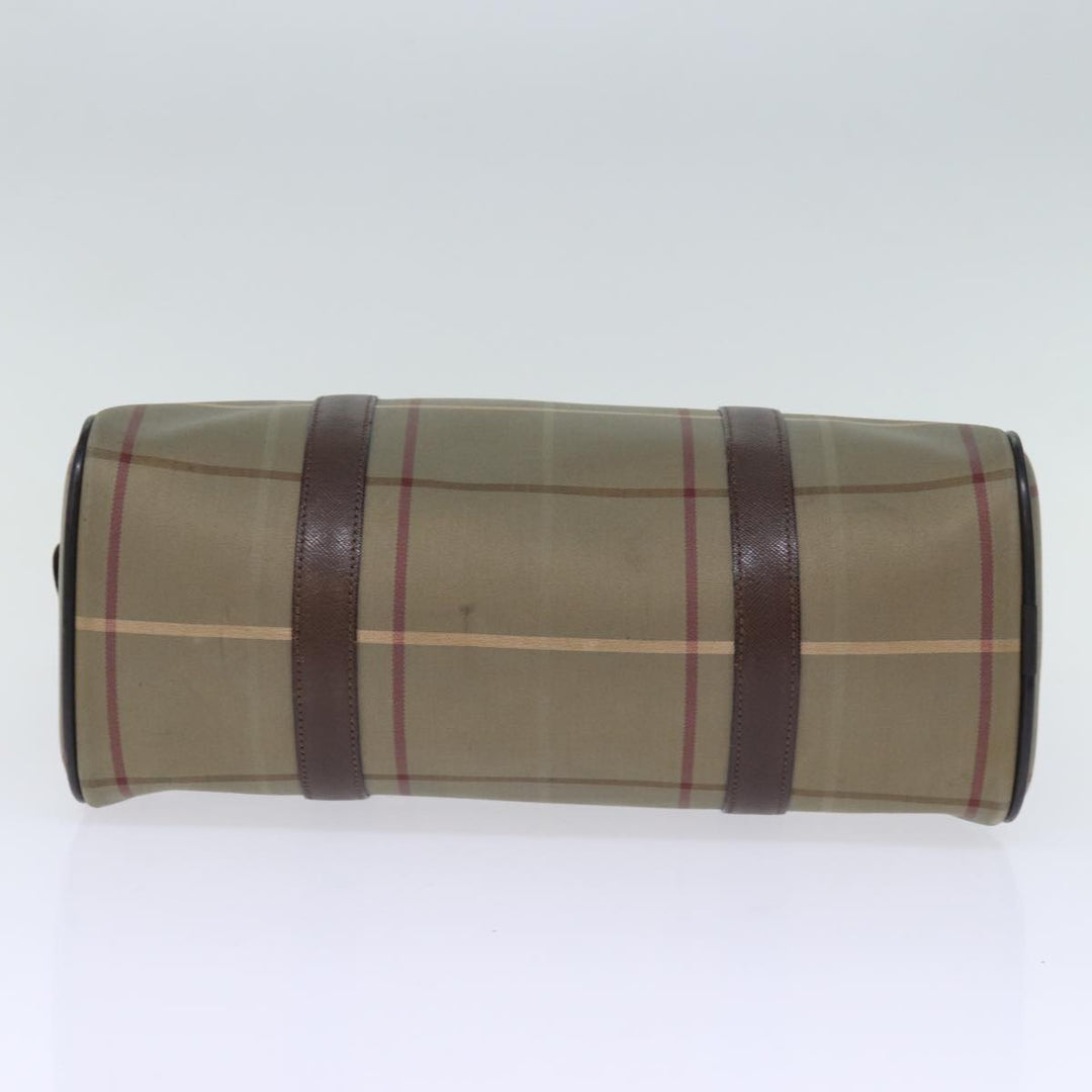 BurberrySs Nova Check Hand Bag Canvas Beige Auth yk12280
