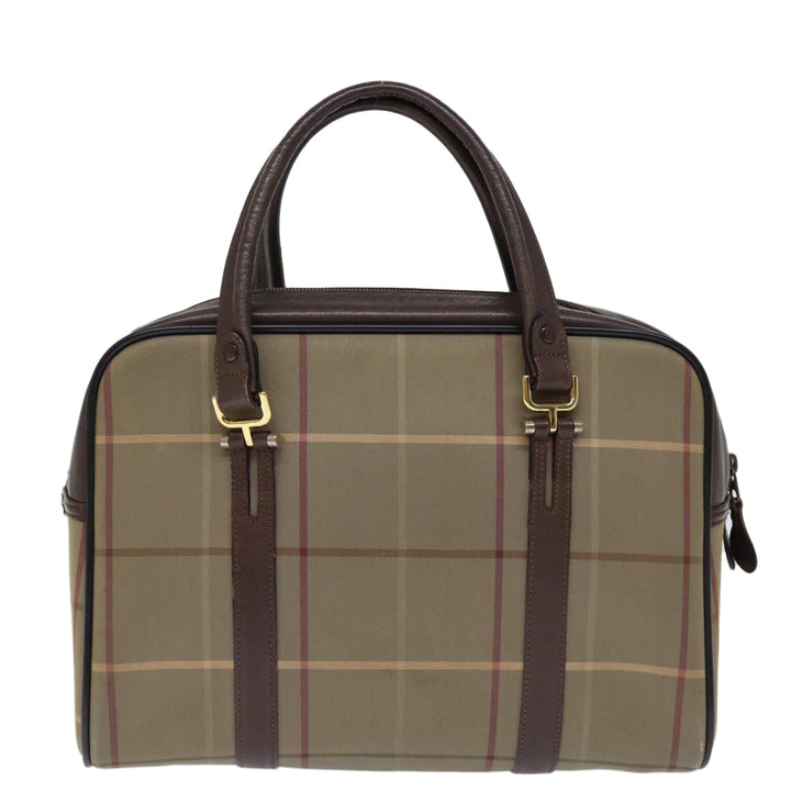 BurberrySs Nova Check Hand Bag Canvas Beige Auth yk12280
