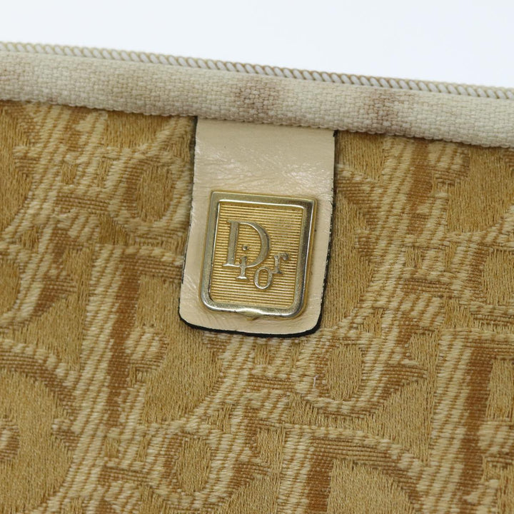 CHRISTIAN Top quality Dior Trotter Canvas Clutch Bag Beige Auth yk12284