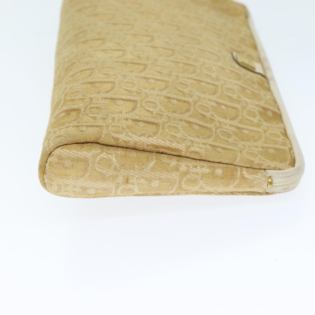 CHRISTIAN Top quality Dior Trotter Canvas Clutch Bag Beige Auth yk12284