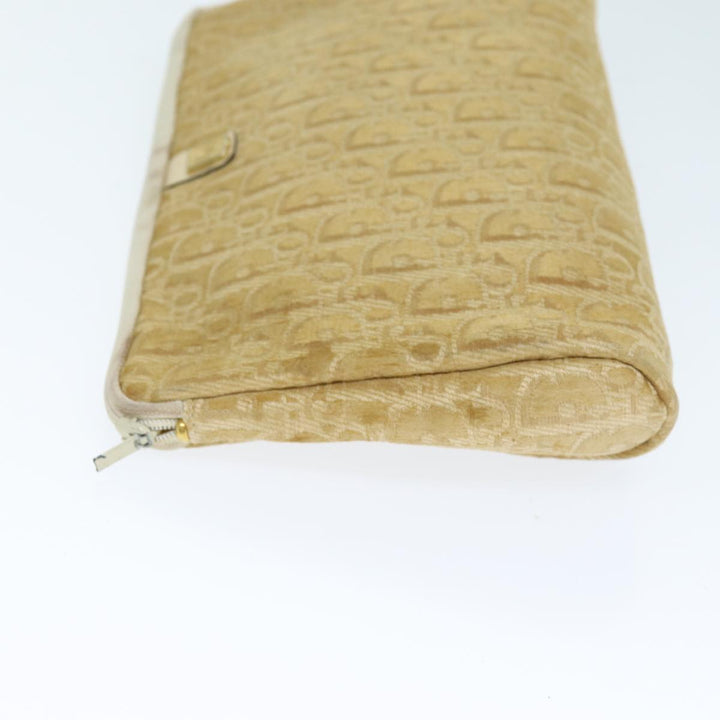 CHRISTIAN Top quality Dior Trotter Canvas Clutch Bag Beige Auth yk12284