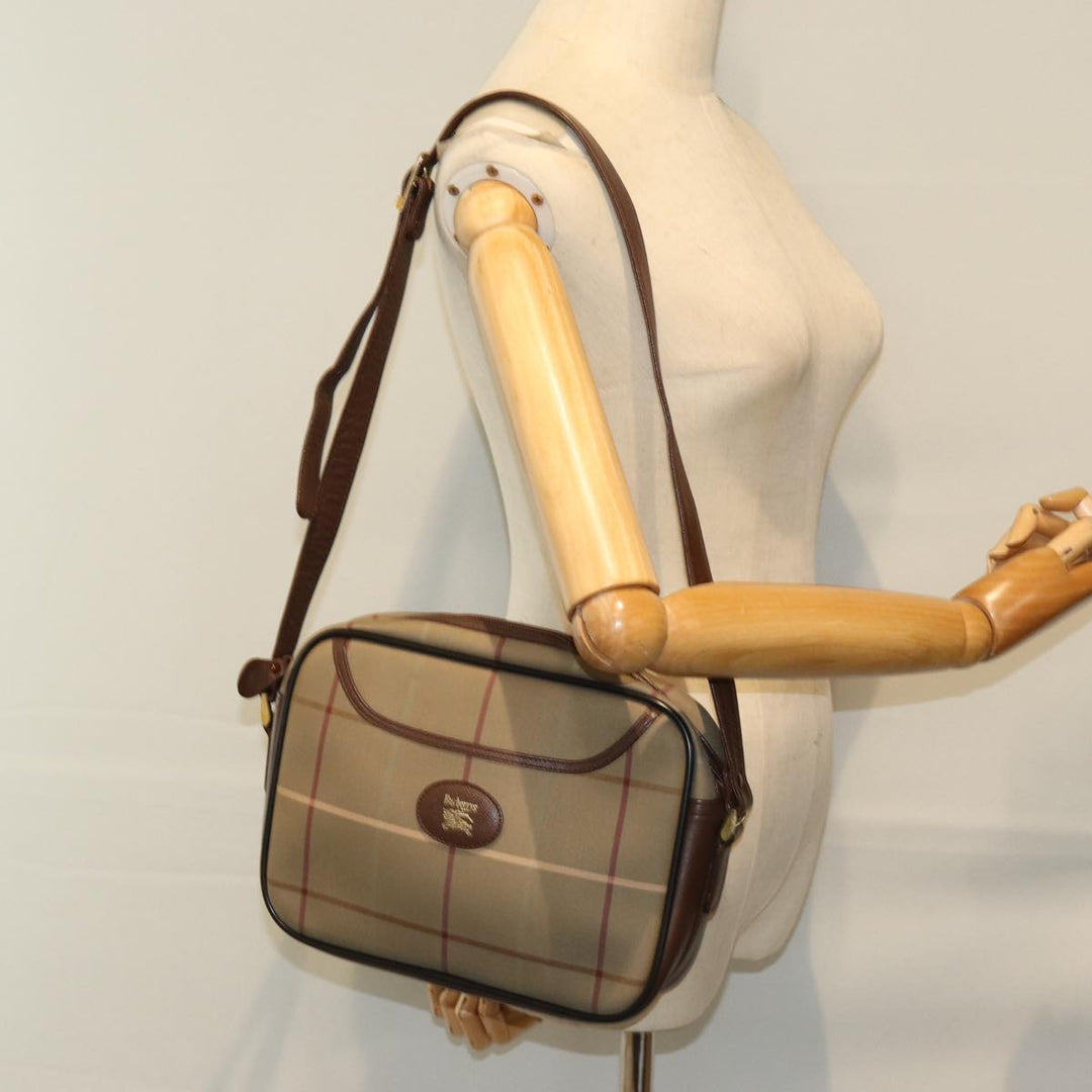BurberrySs Nova Check Shoulder Bag Canvas Beige Auth yk12298