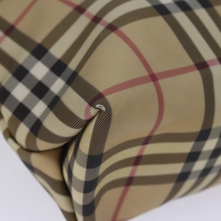 Burberry Nova Check Hand Bag Coated Canvas Beige Auth yk12299