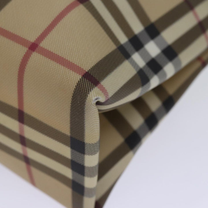 Burberry Nova Check Hand Bag Coated Canvas Beige Auth yk12299