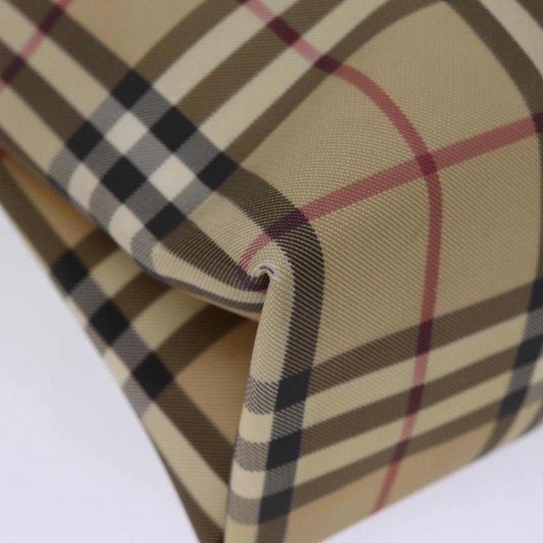 Burberry Nova Check Hand Bag Coated Canvas Beige Auth yk12299