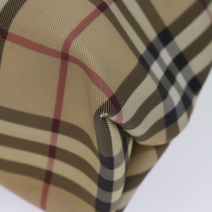 Burberry Nova Check Hand Bag Coated Canvas Beige Auth yk12299