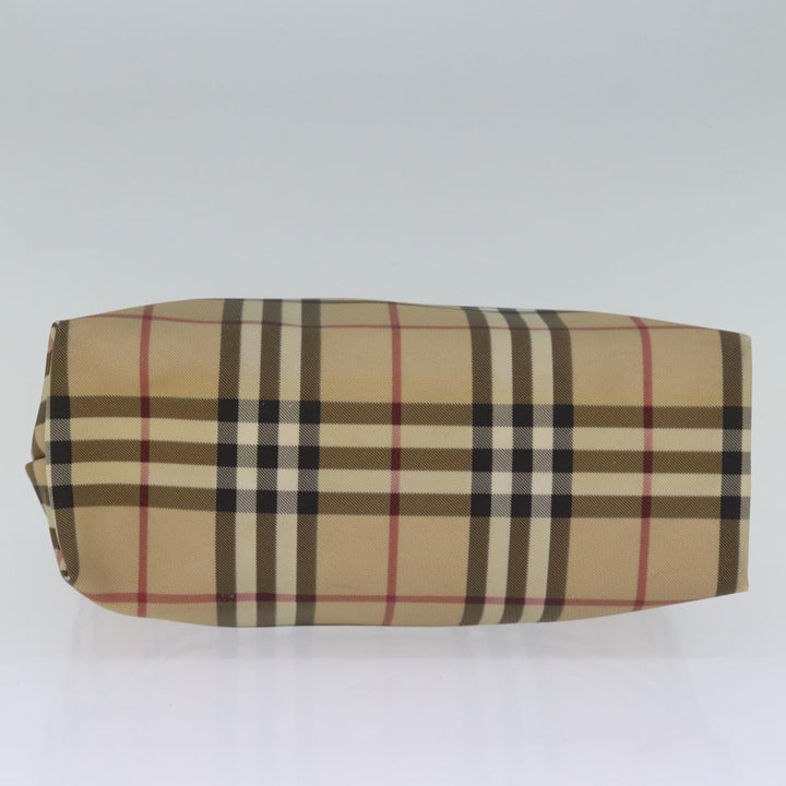 Burberry Nova Check Hand Bag Coated Canvas Beige Auth yk12299