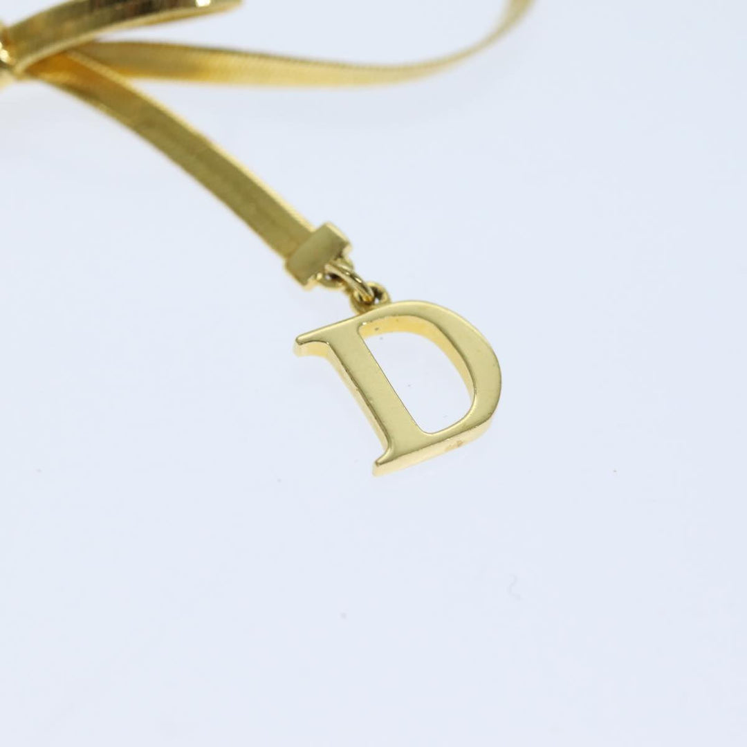 CHRISTIAN Dior Ribbon Bracelet metal Gold Auth yk12318
