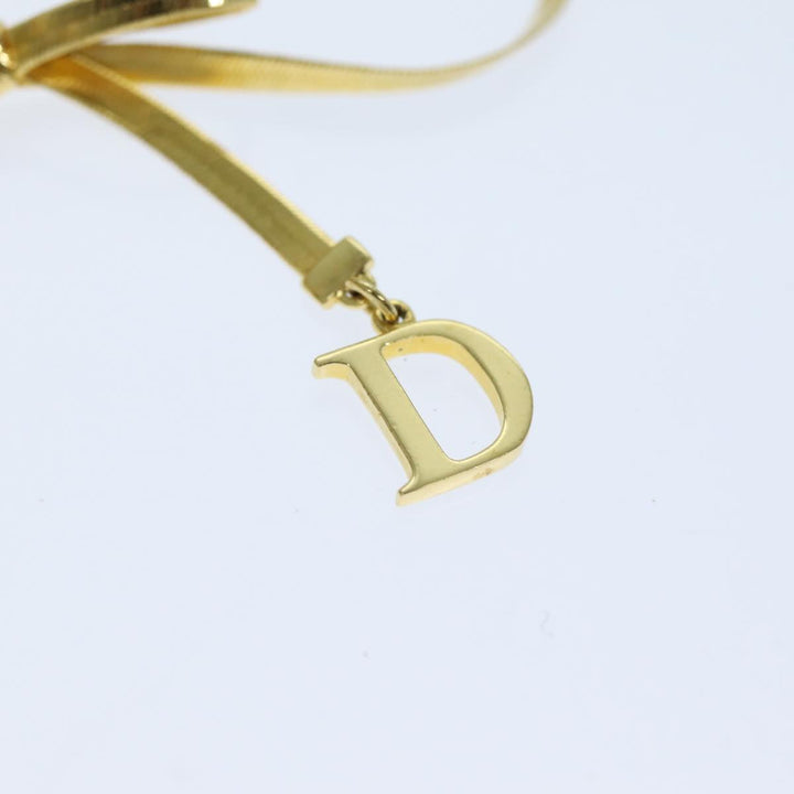CHRISTIAN Dior Ribbon Bracelet metal Gold Auth yk12318