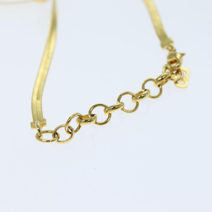 CHRISTIAN Dior Ribbon Bracelet metal Gold Auth yk12318