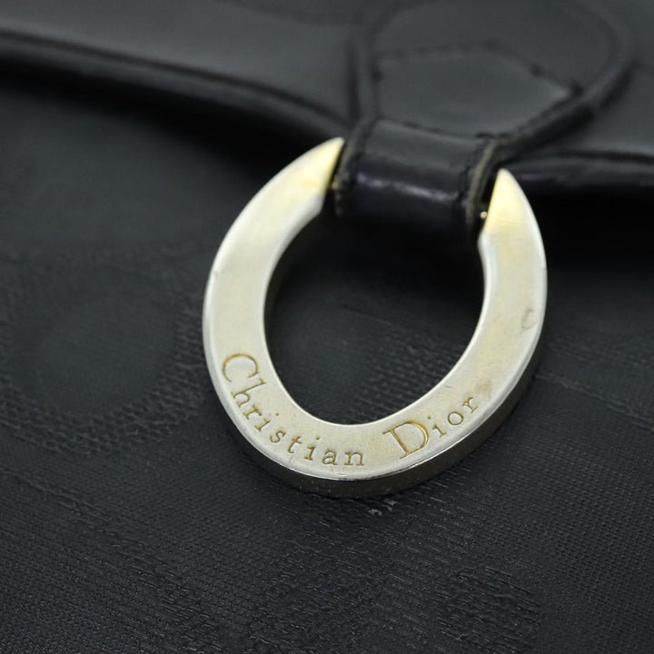 CHRISTIAN Top quality Dior Trotter Canvas Hand Bag 2way Black Auth yk12322