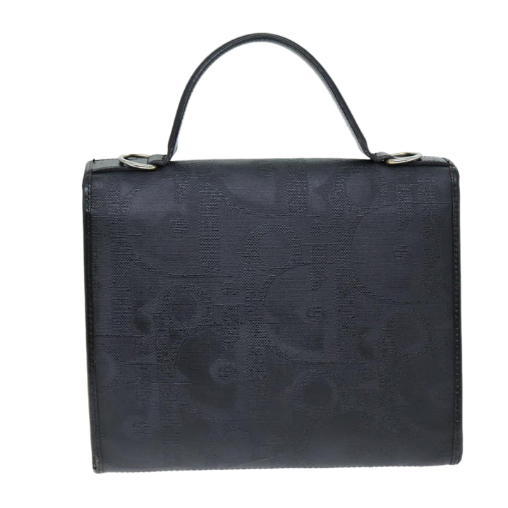 CHRISTIAN Top quality Dior Trotter Canvas Hand Bag 2way Black Auth yk12322