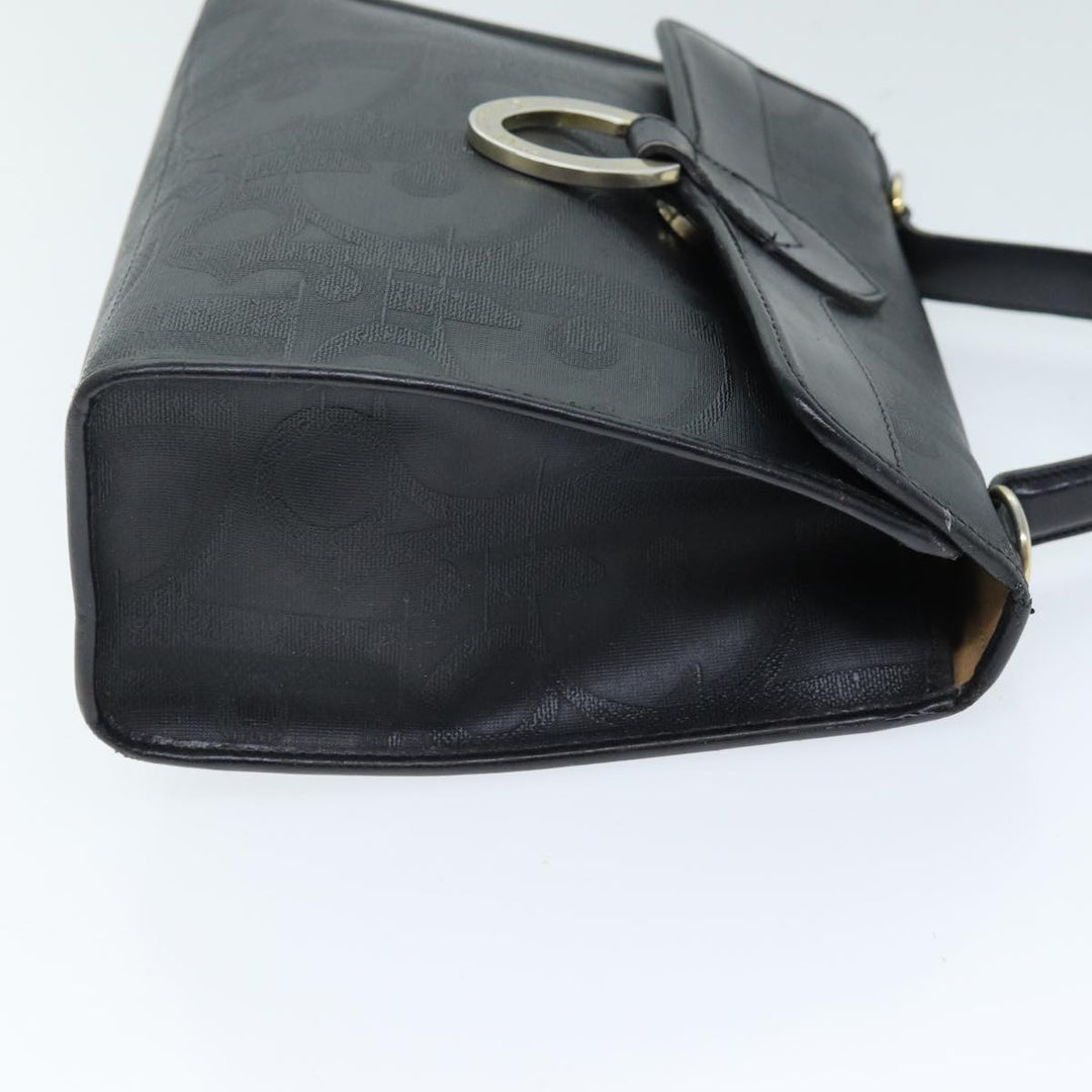 CHRISTIAN Top quality Dior Trotter Canvas Hand Bag 2way Black Auth yk12322