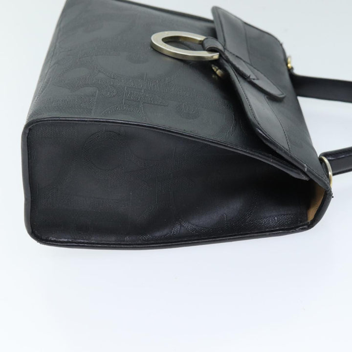 CHRISTIAN Top quality Dior Trotter Canvas Hand Bag 2way Black Auth yk12322