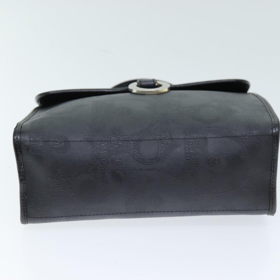 CHRISTIAN Top quality Dior Trotter Canvas Hand Bag 2way Black Auth yk12322
