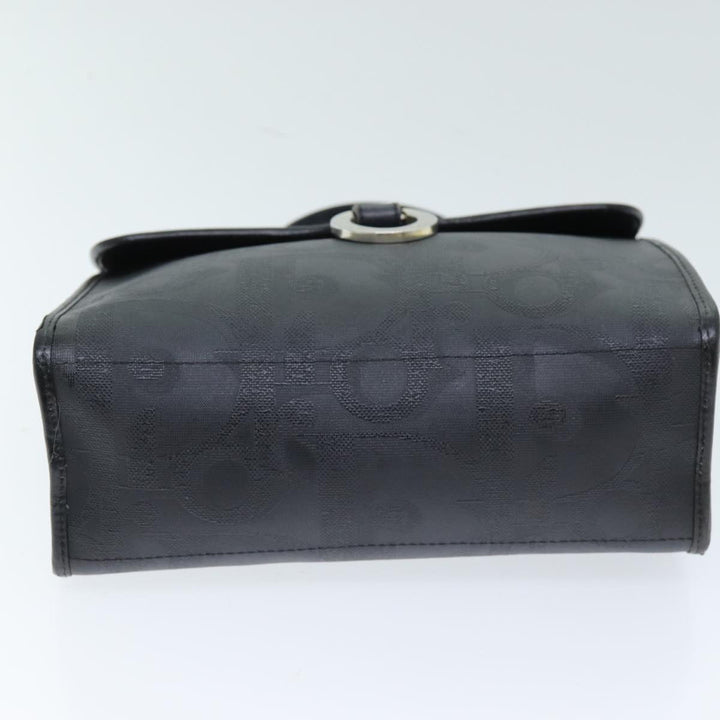 CHRISTIAN Top quality Dior Trotter Canvas Hand Bag 2way Black Auth yk12322