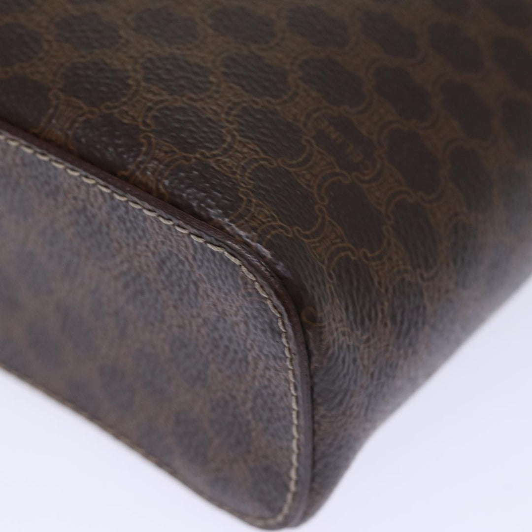 Celine Macadam Canvas Vanity Hand Bag PVC Brown Auth yk12373
